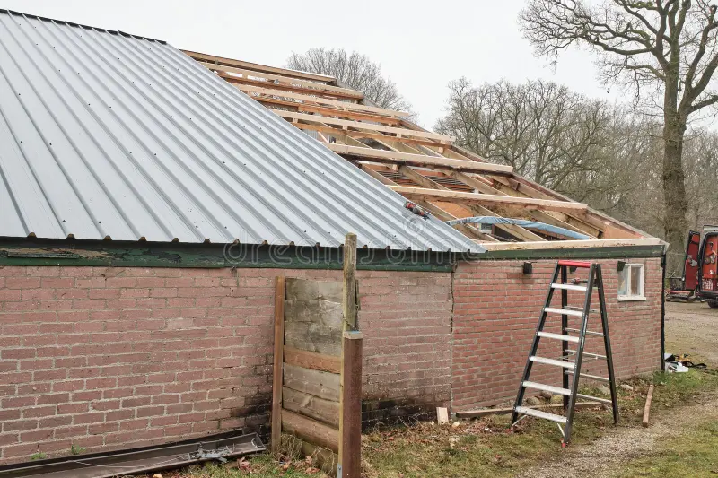 Roof leak repair work