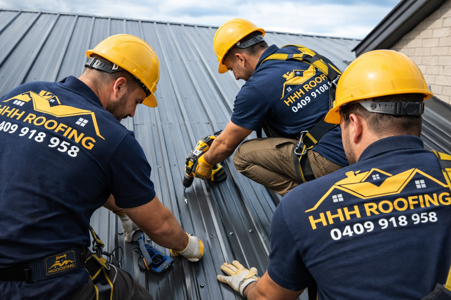 Roofing work in progress