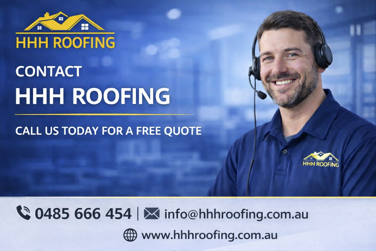 HHH Roofing contact hero image